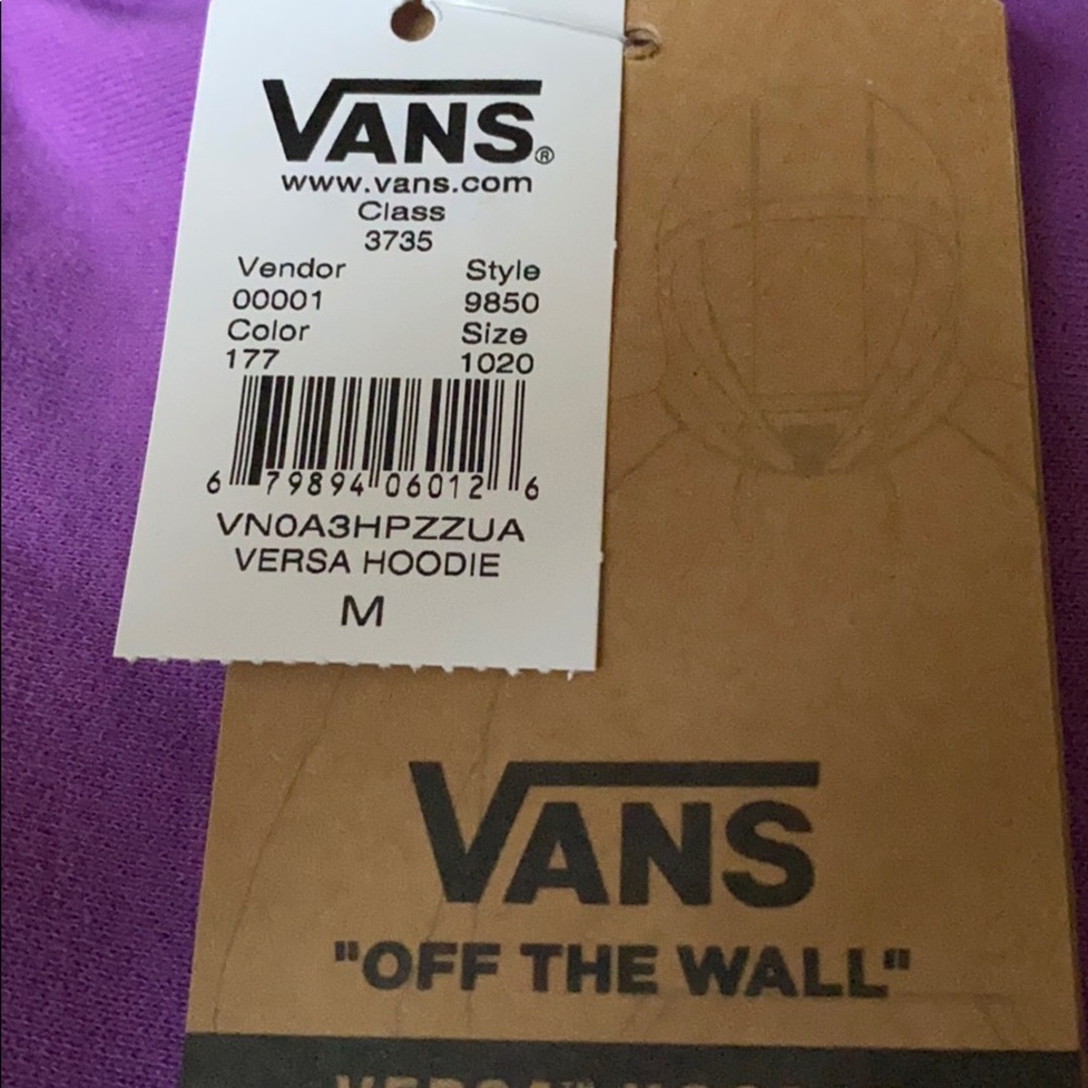 VANS Versa Men’s Hoodie Purple Sweatshirt Pullover - Picture 6 of 7